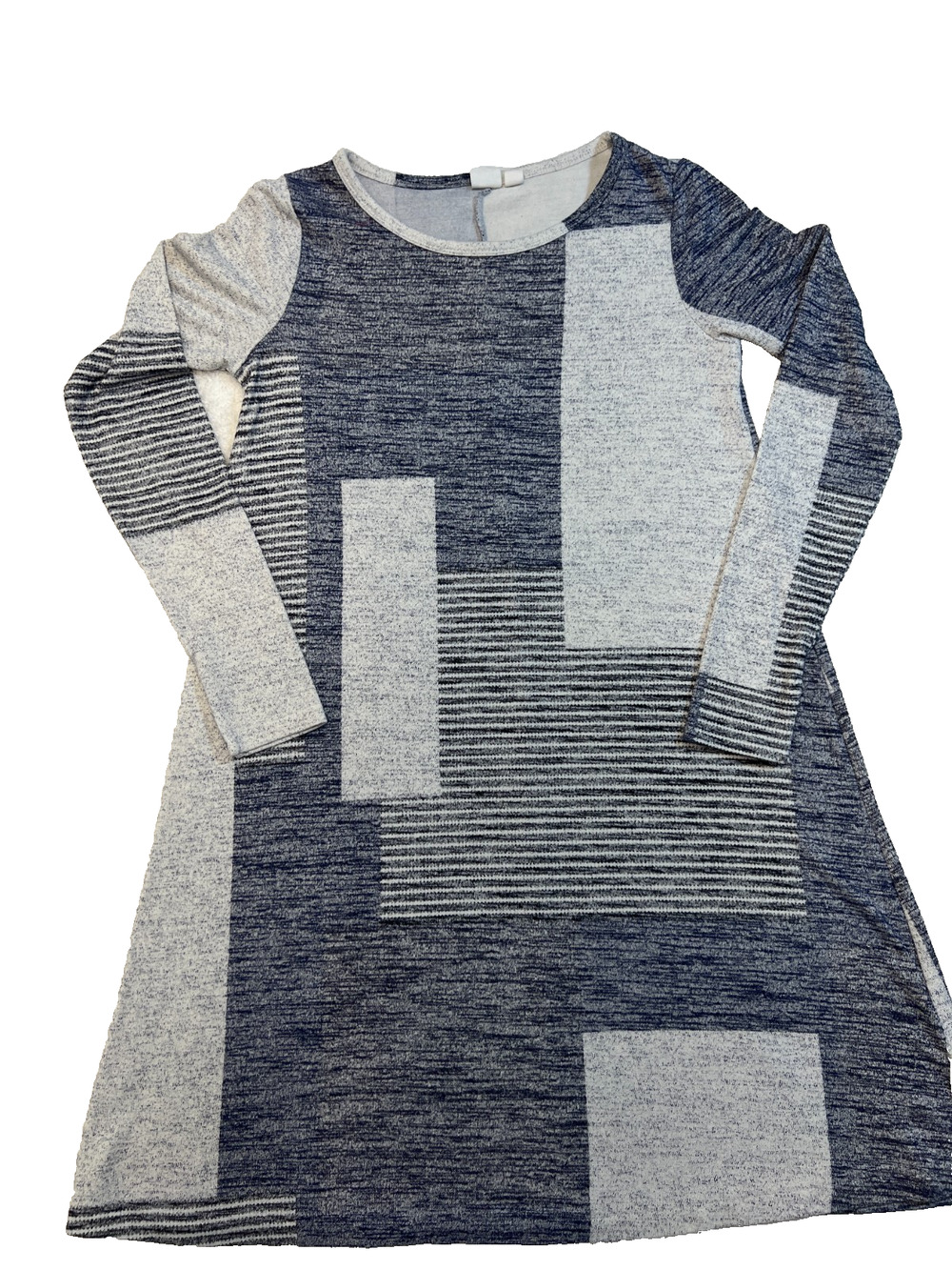 Gap Womens Dress 3/4 Sleeves Cut Design Tunic Geometric Blue/Grey, Sz XS